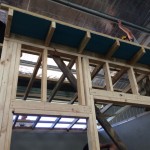 Front framing and skillion roof